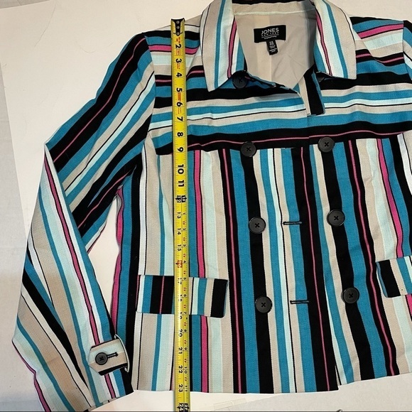 Jones New York Signature Striped Jacket Blazer Cardigan size 16 - Picture 9 of 10